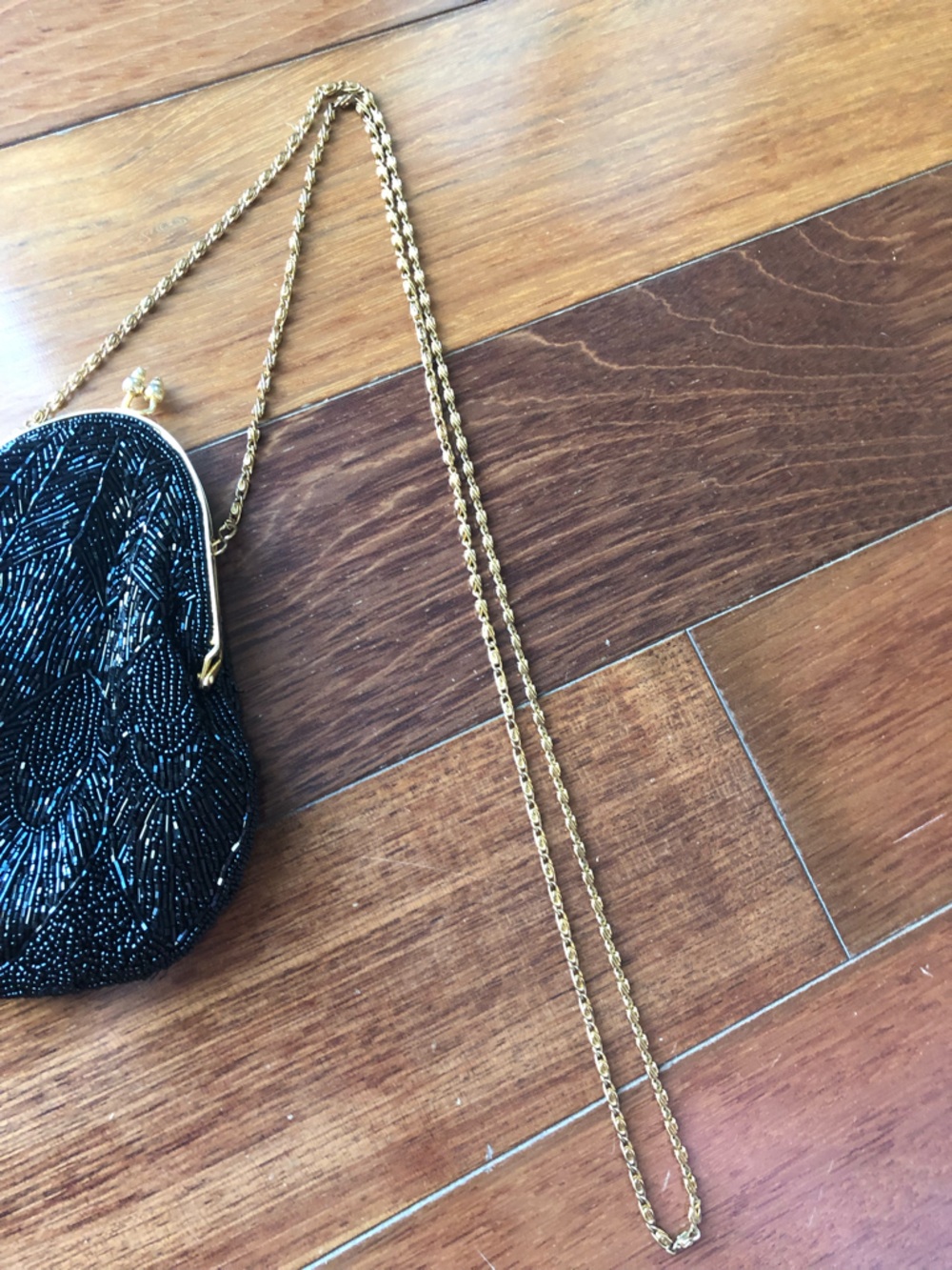 Black Beaded Evening Crossbody Bag - Picture 3 of 7